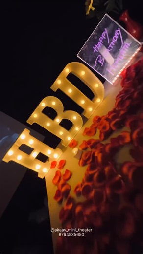 Akaay Minitheater on Instagram: "* Akaay Mini Theater For Celebration Bhiwandi:* _*Price : 1500/-*_ (Without Docoration - All types of OTT platform’s account’s available for Mini Theater). _*Price : 2500/-*_ (With Docoration & Mini Theater) *Timing:* 2:30 Hours per slot - Max 10 people Allowed *WHAT IS INCLUDED IN DECOR..?* *1]* Balloon Arch Setup *2]* Candles and Light Setup *3]* Birthday / Anniversary Neon Lights *4]* Rose Petal Setup on Table *5]* Floor Balloon Setup *6]* Special Custom Messa