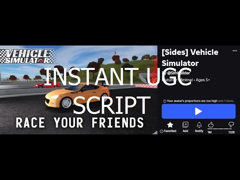 Roblox Vehicle Simulator FIXED instant UGC script [Roblox Exploiting]