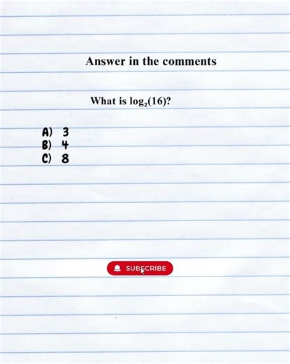 log₂ 16 #algebra #mathshorts #radicals #sat #solvewithx