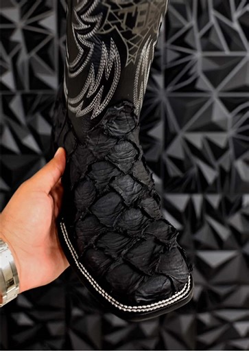 Discover Our JUMBO Matte Black Pirarucu Boots for $129!