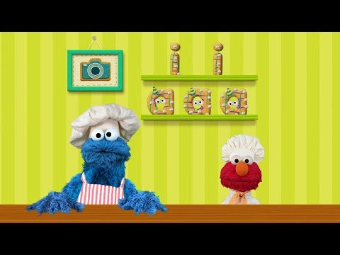 Cookie Monster & Elmo Cook Funny Alphabet Food! ABC Kitchen Fun 🍪🍎🎉