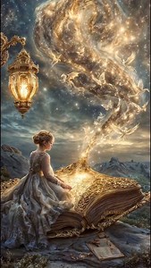 ✨Upon a page of whispered light,she sits where wonder learns to fly, each word becomes a spark of gold, a constellation in the sky. The book breathes dreams, the night listens, magic drifts where hopes have been, and every story ever told finds its way back home again. Instagram: @dgarbis Facebook: facebook.com/denisegarbis #magicbook ##storybookmagic #fairytalevibes #goldenglow | Denise P. Garbis - Fantasy Artist