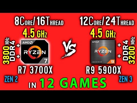Ryzen 7 3700x vs Ryzen 9 5900x Test in 12 Games or R9 5900x vs R7 3700x OC