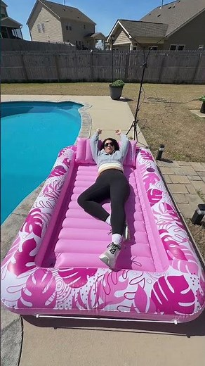 Comfy, float-style tanning with space to relax—perfect for backyard days