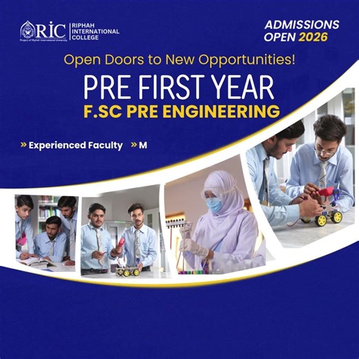 Admissions Open 2026: Pre First Year F.Sc Pre-Engineering