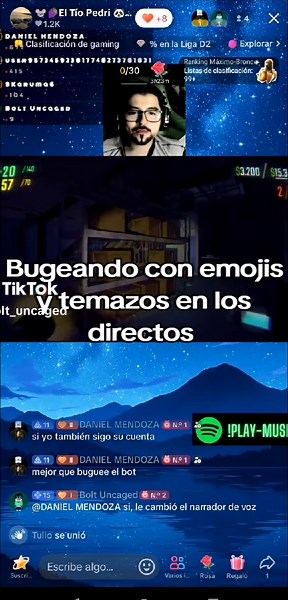 Bugeando con emojis y temazos en los directos