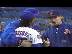 Padres vs Expos BRAWL 1994 Derek Bell charges Pedro Martinez