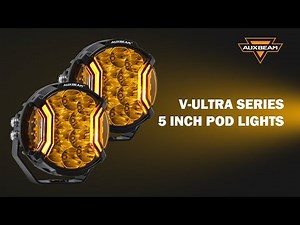 Auxbeam® V-ULTRA Series 5 Inch 172W LED Side Shooter Amber Pod Lights with Amber DRL
