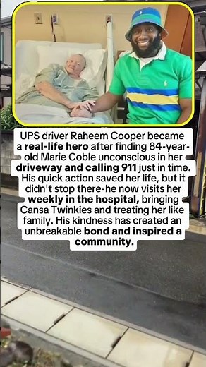 UPS driver Raheem Cooper saves 78-year-old woman's life and becomes her "angel"!👼🏿