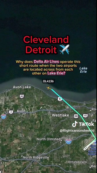 Short Flights from Cleveland to Detroit