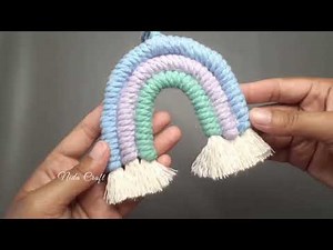Macrame Rainbow Keychain Tutorial | Macrame Rainbow Keychain
