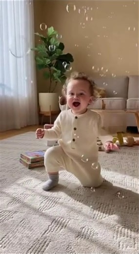 "Baby Chases Bubbles for the First Time — Cutest Reaction Ever!"‎