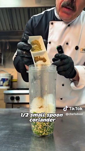 HOW TO MAKE CHEF ABDEL’S VIRAL GREEN CHILI SAUCE! #chefsdoor #magicianskitchen #food #recipe