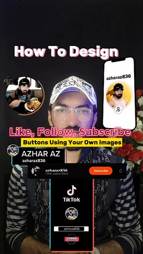 How to Design Facebook Like, Follow,Buttons Using Your Own Images #likebutton #followbutton #learnonreelstech #fbreel #tech #azharaz836 | Azharaz836