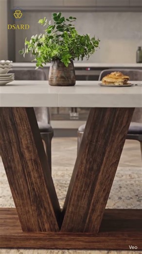 47-Inch Farmhouse Dining Table | Rustic Dining Room Makeover by DSARD #farmhousedecor #kitchendecor