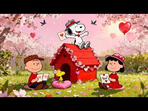 Cozy Valentine Moments with Snoopy in the Garden 💌💝 Soft Lofi Beats for Relax & Study
