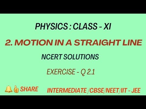 Physics | Class 11 | Motion in a straight line - NCERT Solutions Ex : 2.1| Chapter 2 | Part 1