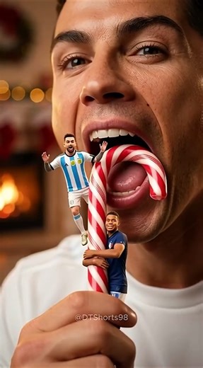 Ronaldo Eats Candy While Mini Messi & Mbappé Fall Into a Tooth Hole 😱🦷