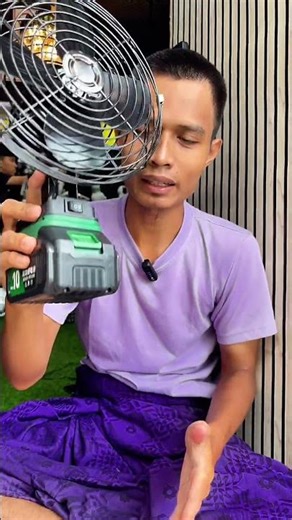 The tornado fan from Tanzu already has a battery, can be used anywhere and can be recharged.