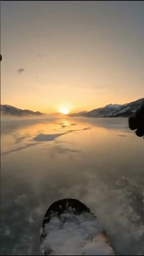 Speed Snowboarding on Ice – POV at Sunset! | Savage Loop