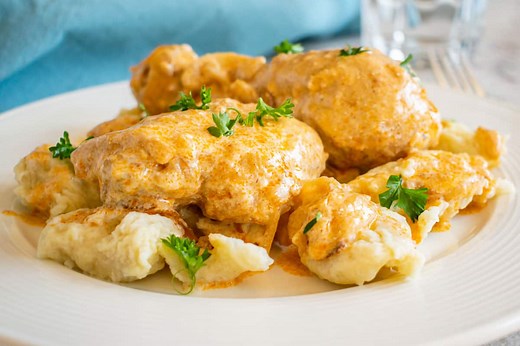 Hungarian Chicken Paprikash with Dumplings