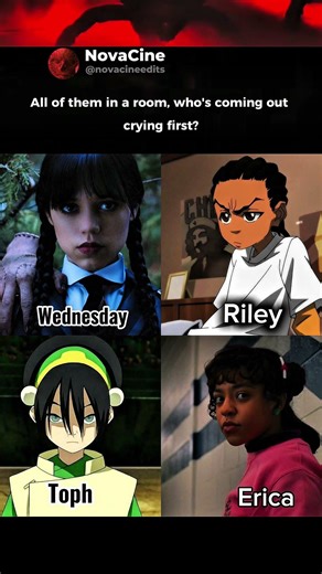 All of them in a room, who's coming out crying first?#erica #boondocks #toph #st5 #avatar #wednesday