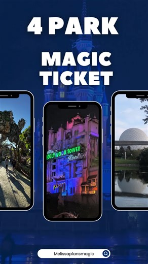4-Park Magic Ticket Enjoy one admission to each of the 4 Walt Disney World theme parks (Magic Kingdom park, EPCOT, Disney’s Hollywood Studios and Disney’s Animal Kingdom theme park)—for a total of 4 admissions, on 4 separate days. This is a date-based ticket with start dates from May 26 through September 26, 2026. From $100 per day. Message me for all the details!