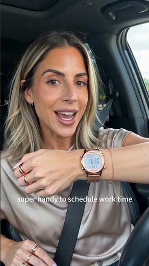 Busy office girls need this Timeure pedometer watch. Slim rose gold mesh, no apps needed.