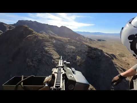 Shooting a m249 SAW out of helicopter in Vegas