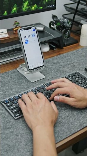 This dual-folding keyboard and mouse set makes office #FoldingKeyboard #PortableKeyboard