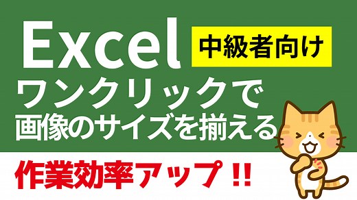 エクセルに挿入した画像をワンクリックでサイズ変更する｜ねこでもわかるエクセル