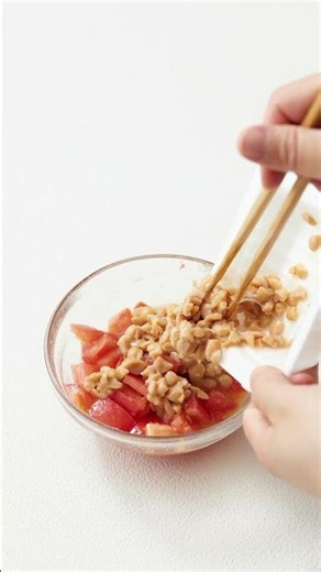 トマト味噌と納豆の蕎麦 #short #レシピ #簡単レシピ