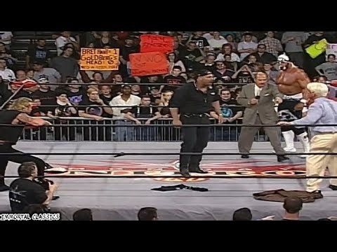 Goldberg, Hollywood Hogan and Diamond Dallas Page challenge Ric Flair:WCW Nitro April 5,1999
