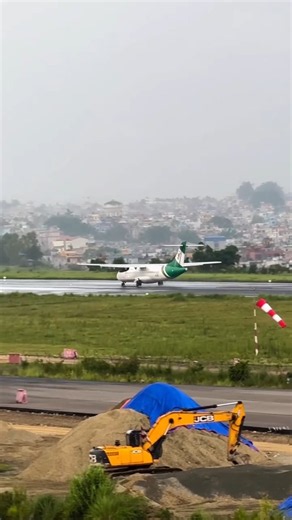 Yeti Airlines ATR 72-500 takes off from Kathmandu Airport for Pokhara