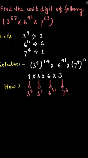 short tricks to find unit digits of large indices #easytrick #mathisfigureoutable #mathproblems
