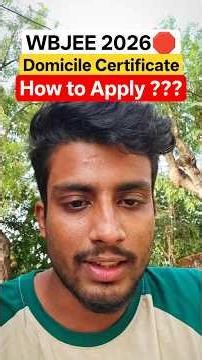 #wbjee 🛑Domicile Certificate is IMPORTANT for WBJEE 2026 Counselling✅😱#wbjee2026 #shorts #viral