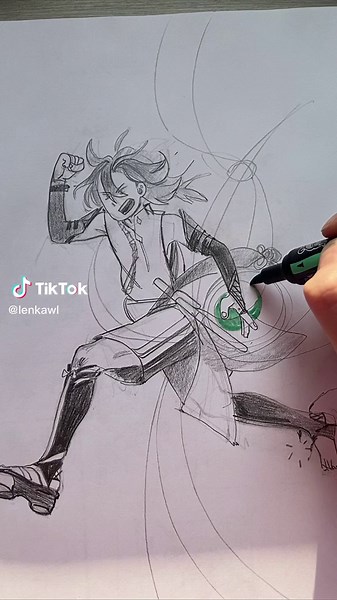 Hand-Drawn Character Sketches in Dynamic Poses