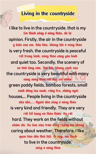 Luyện đọc tiếng Anh Living in the countryside #eflita #luyendoctienganh #tienganhchobe #tienganhtreem | Eflita Edu - Tiếng Anh Gia Đình