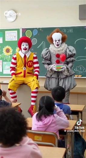 [AI動画]もしも、学校の担任の先生がピエロ🤡だったら…#マクドナルド#ドナルド#IT#イット#ペニーワイズ#ピエロ#pennywise#clown