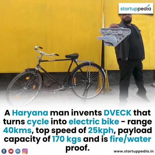 Dhruv Vidyut, founded in 2017 by Gursaurabh Singh, is a Haryana-based tech and manufacturing startup that makes an Electric Conversion Kit to transform a bicycle into an electric bike, offering enhanced mobility in India. Born and raised in Delhi, Gursaurabh, a literature graduate, lacks formal degrees in engineering or management. He has achieved national-level gold medals in sports and owns 26 motorcycles. Growing up, the Haryana entrepreneur was captivated by his father's love for motorcycles