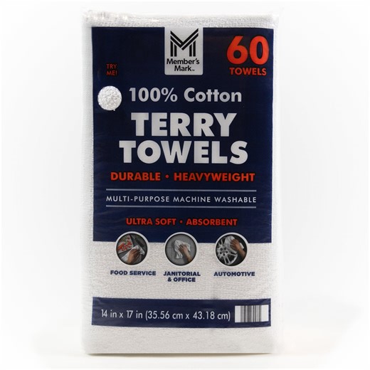 Member's Mark 100% Cotton Terry Towels, 14" x 17", Multipack - Samsclub.com