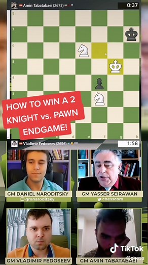 2 Knights vs Pawn Endgame Chess Master Lesson
