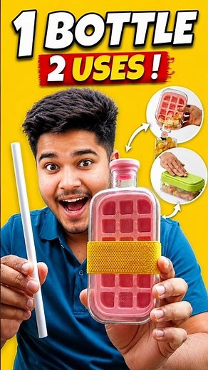 2 In 1 Ice Cube Tray Water Bottle Review 🧊 Useful Cool Gadgets Under ₹300!