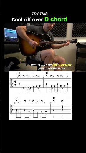 Cool bluegrass riff over D chord 🎸 Guitar Lesson #country #bluegrass #flatpicking #guitarlesson