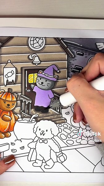 Halloween Coloring Page Tutorial — Color With Me