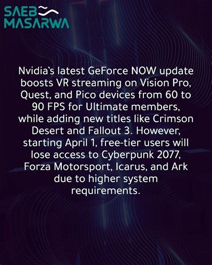GeForce NOW adds VR upgrades as free tier loses major games