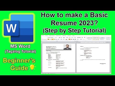 How to make a Basic Resume using MS Word- Step by Step Tagalog Tutorial 2023