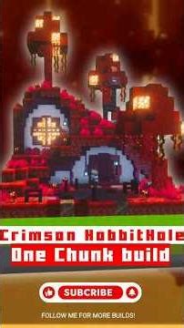Nether Hobbit Hole | One Chunk Build #minecraft #minecraftbuilding #timelapse #onechunkbuild