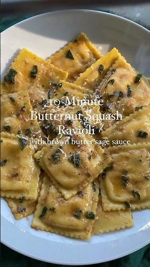 10 minute butternut squash, ravioli with brown butter and sage- recipe in comments!