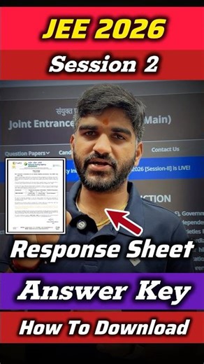 Response Sheet & Answer Key NTA Quick Update✅🔥 JEE Mains 2026 | JEE Main Result 2026 #jeemains2026